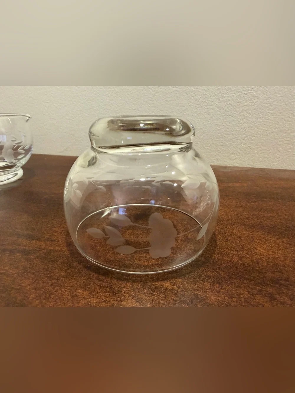 Princess House Crystal Stacking Sugar & Creamer, no lid.